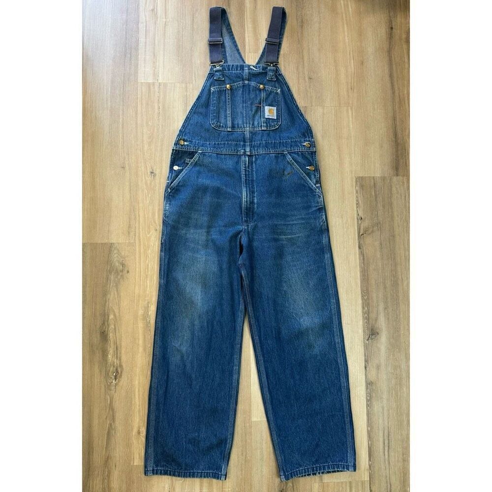 Carhartt Men's 38 Jean Overalls Carpenter Painter Outdoor Farmer Workwear Denim